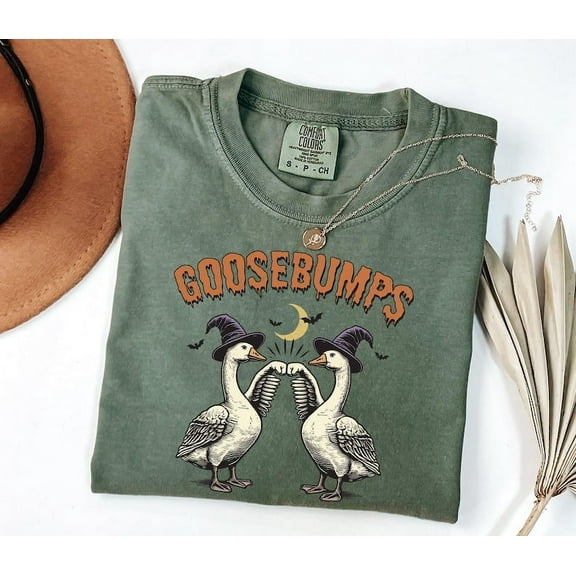 Funny Goose Bumps Halloween T-shirt, Retro Goose Pumps T-shirt, Best Girly Halloween Gift, Trendy Halloween Gift.