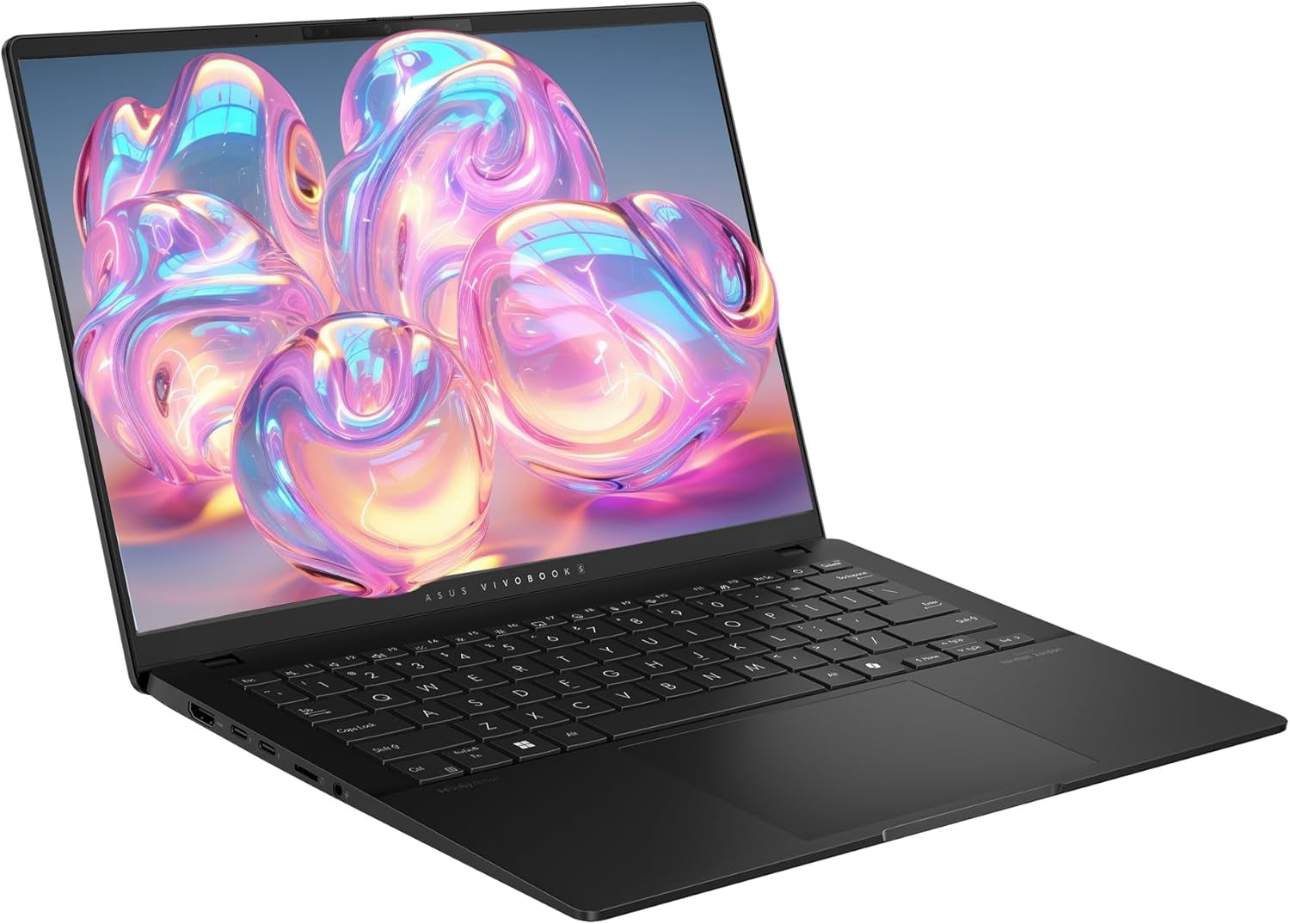 Asus Vivobook S14 Copilot+ Laptop, Intel Ultra 7-258V, 32 GB LPDDR5X RAM, 4 TB PCIe SSD, 14" WUXGA (1920x1200) OLED Display, Intel Arc Graphics, RGB Backlit Keyboard, W11 Pro, Black + Traix MousePad