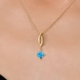 thumbnail image 3 of Gem Stone King 10K Yellow Gold Swiss Blue Topaz Pendant Necklace for Women | 0.80 Cttw | Gemstone November Birthstone | Princess 5MM | With 18 inch Chain, 3 of 6