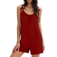 thumbnail image 3 of Women's Pajama Sets 2 Piece Lounge Sets Fashion Casual Solid Color Pants Comfortable Sleeveless Short Pants Jumpsuit, 3 of 7