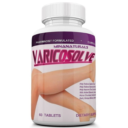 VARICOSOLVE The Natural Varicose Vein and Spider Vein Relief. Improve Circulation. Triple strength (1900 (Best Vitamins For Spider Veins)