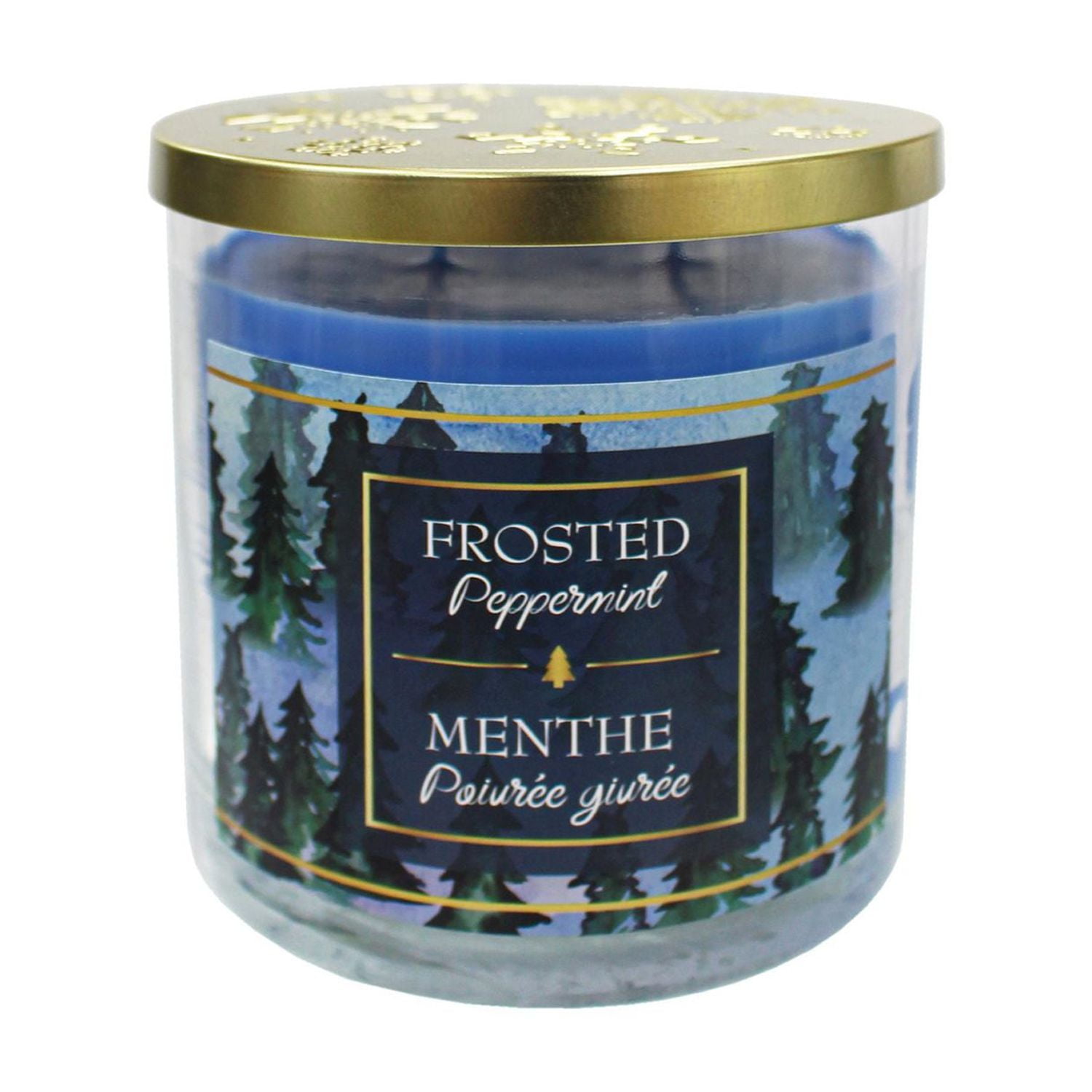 13.5oz - FROSTED PEPPERMINT Fragranced Candle with Metal Lid