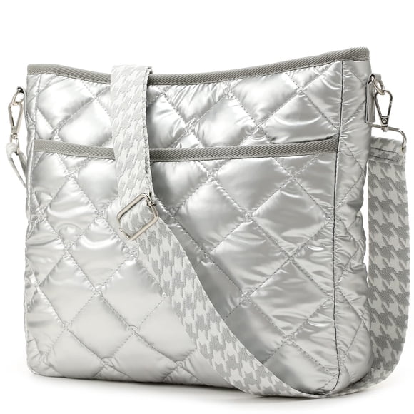 Bandolera acolchada EPEDAL24 Puffy Silver para mujer