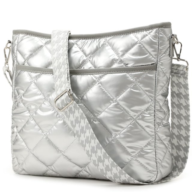 Bandolera acolchada EPEDAL24 Puffy Silver para mujer