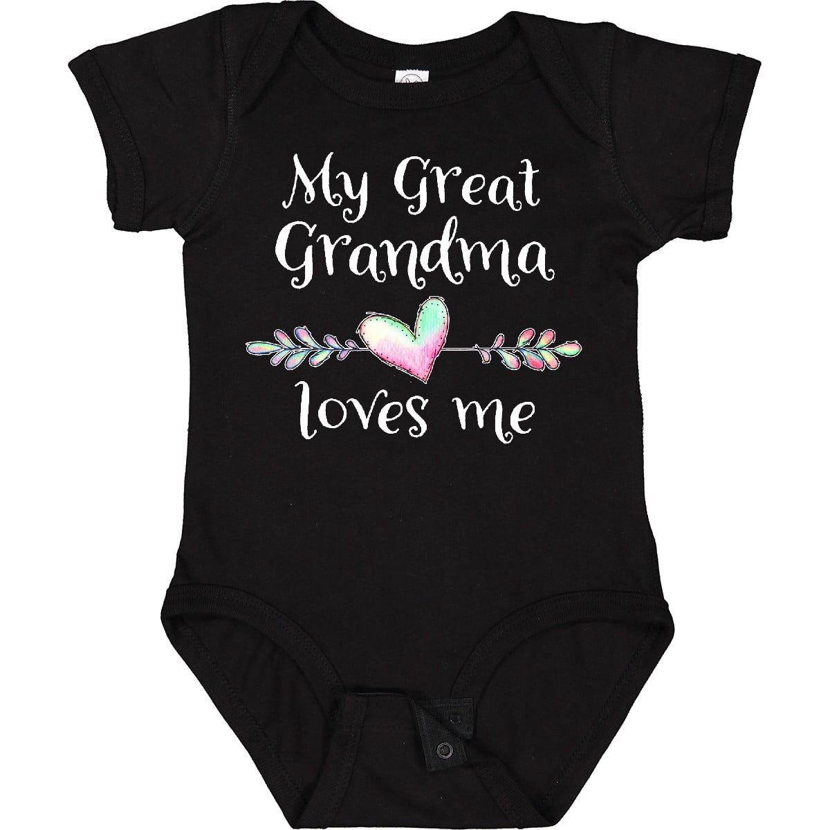 Inktastic My Great Grandma Loves Me Heart Great Grandchild Boys or Girls Baby Bodysuit