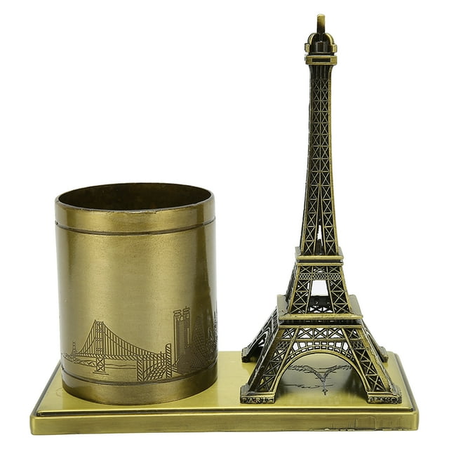 Ornement de Bureau Conteneur à Crayons, Statue Tour Décorative Porte-Stylo Rangement Multifonctionnel pour Étude pour Bureau
