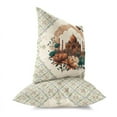 thumbnail image 3 of Mughal Splendor Indoor/Outdoor Pillow with Removable Cover in Brown 26x26, 3 of 7
