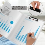 Cartoon Penguin in Bathtub Foldable Binder Folder Clipboard with Pen Slot Double Clips A4 Size File Storage