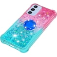 thumbnail image 4 of for Samsung Galaxy A16 with Ring Kickstand, Girls Women Bling Cute Glitter Flowing Liquid Floating Sparkle Cover Gradient Quicksand Case for Samsung Galaxy A16. JB-Pink Green, 4 of 14