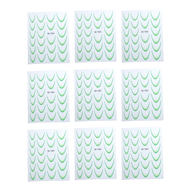 Vogacara 9 pack/lote pegatinas de uñas de línea francesa gradiente con colores ricos accesorios de calcomanías de uñas ayudas para Juegos de manicura mil novecientos veintitrés