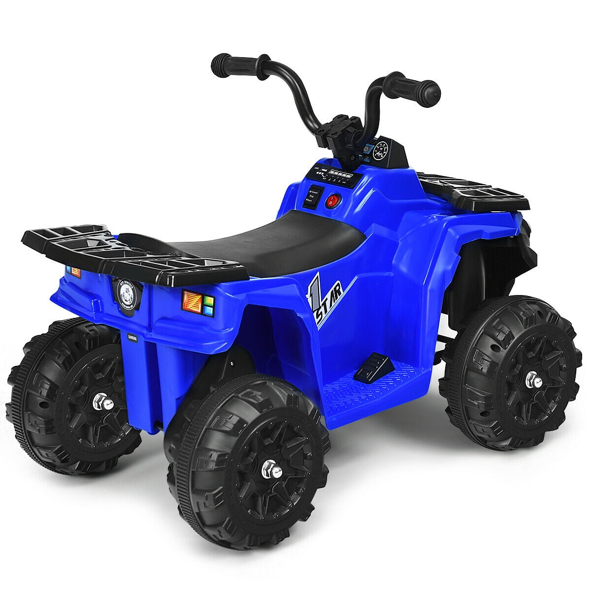 Costway Kids Ride On ATV Quad 4 Wheeler Electric Toy Car 6V Battery Power Led Lights, Blue