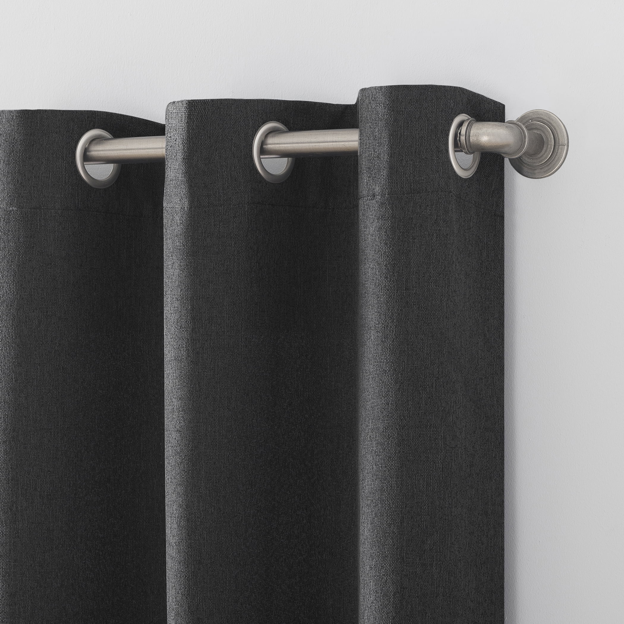 No. 918 Energy Lydell Solid Room Darkening Grommet Curtain Panel, 40"x84", Charcoal