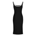 thumbnail image 5 of Sakmal Black Dresses for Women Square Neckline Mid-Length Sleeveless Sexy Solid Slip Dress, 5 of 7