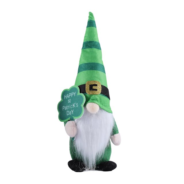 Gnomo de San Patricio - Adornos enanos de elfo de trébol de pie de felpa (macho) Likrtyny Para estrenar