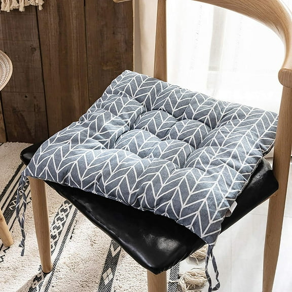 Nvzi Set of 4 Square Cotton Sofa Chairs Lace Seat Cushion Non-Slip Leaf Printed Dining Chair Cushion Cushion Soft Cushion, Grey Arrow, 4pcs 40*40*8cm