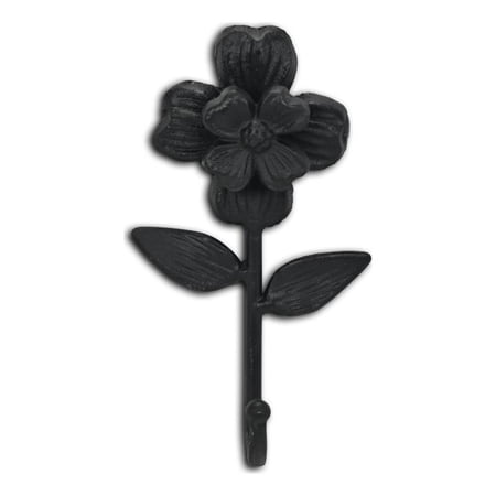 Cheungs 6115BK Mythra Flower Cast Iron Wall Hook - Black