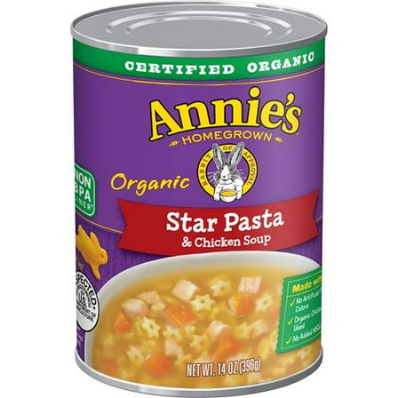 Annie’S Organic Star Pasta And Chicken Canned Soup, Ready To Serve, 14 Oz - Pack of 2