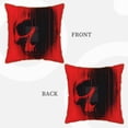 thumbnail image 3 of Fotbe Minimalist Skull Red Pattern Velvet Decorative Throw Pillow Covers with Elegant Piping, Soft Plush Cushion Cover for Sofa, Bed, Car, Office-16"x16", 3 of 8