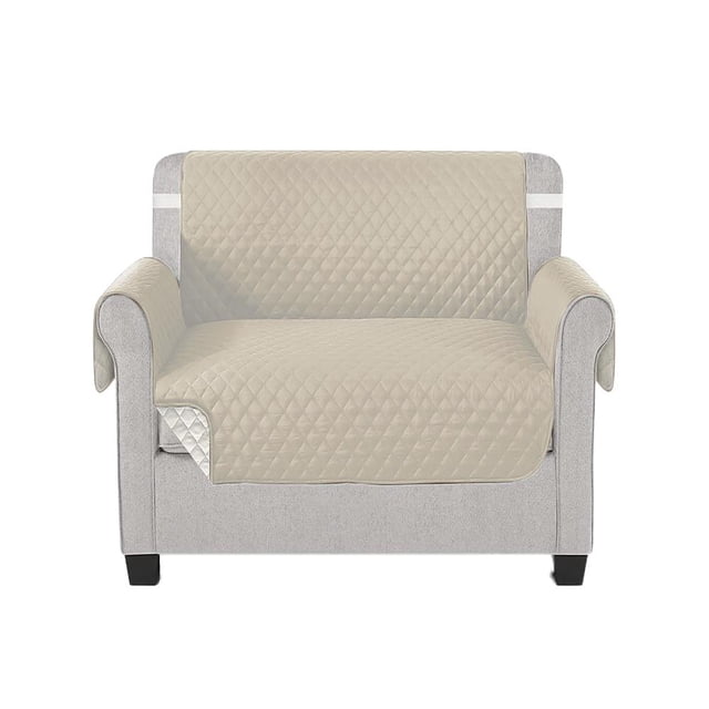 Cubre Sillones de Microfibra Mubson Beige Antideslizante Impermeable para 1 Asiento