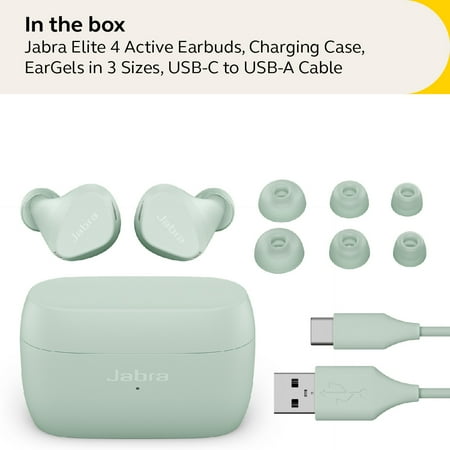 Jabra - Elite 4 Active True Wireless Noise Cancelling In-Ear Headphones - Mint