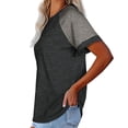 thumbnail image 3 of Short Sleeved Summer Women Patchwork Color Block Raglan Shirt Tops, 3 of 4