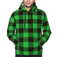 thumbnail image 4 of Bingfone Buffalo Plaid Green Black Men'S Drawstring Hoodie Long Sleeve Pocket Sweatshirts-X-Large, 4 of 9