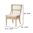 thumbnail image 5 of Benjara Wooden Dining Chair with Woven Rattan, Set of 2, Brown, 5 of 5