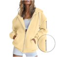 thumbnail image 2 of Yokua Women's Oversized Zip Hoodie Casual Long Sleeve Fleece Jacket Cute Girls Sweatshirt, 2 of 8