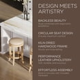 thumbnail image 7 of Maven Lane Eva Counter Stool, Weathered Oak Finish w/ Avanti Bone Vegan Leather, 7 of 7