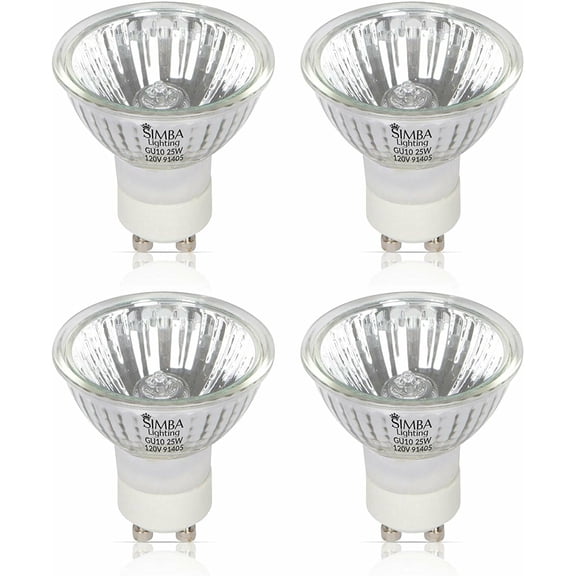 Simba Lighting Halogen GU10 120V 25W NP5 Candle Warmer ETC Replacement Light Bulb, Dimmable, 4-Pack