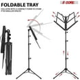thumbnail image 5 of 5Core Music Stand For Sheet Music Portable Tripod Adjustable Folding With Lights Note Holder BLACK, 5 of 7