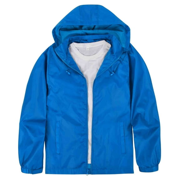 MADHERO Lightweight Waterproof Removable Hood Windbreaker Jacket and Rain Coat Men's S