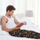 thumbnail image 5 of Fotbe Mexican Flower And Birds Pantalones de Pijama para Hombre, Pantalones de Dormir, Pantalones de Casa con Cintura Ajustable y Bolsillos-Small, 5 of 6