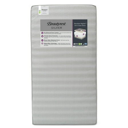 Beautyrest Silver Slumber Nights 2-Stage Antimicrobial Crib & Toddler Mattress, Soy Foam Core