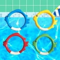 thumbnail image 4 of Anillos de buceo para piscina infantil: juego de 4 juguetes de natación con forma de pez para juegos submarinos, 4 of 4