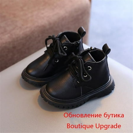 

ANXINDAXZ Kids Leather Ankle Boots Waterproof Children Chelsea Boots Boy Girls Winter Boots Fashion Toddler Snow Shoe