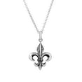 thumbnail image 1 of Oxidized Sterling Silver Fleur De Lis Necklace, 18", 1 of 1