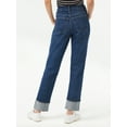 thumbnail image 2 of Free Assembly Women's Cuffed High Rise Straight Jeans, 2 of 6