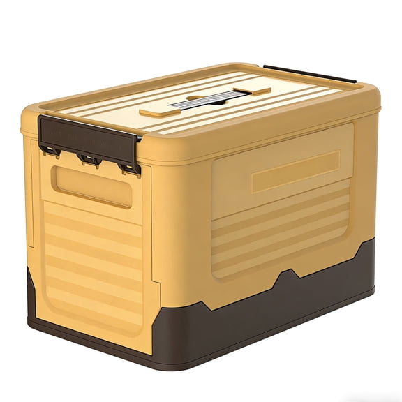Sunfenle Folding Storage Box Grocery Storage Bin with Lid Stackable Utility Crate for Clothes Books Toys Snack Bedroom Living Room