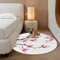 thumbnail image 3 of Cherry Blossoms Round Area Rug 7 FT, Non Slip Living Room Area Carpet, Pink Pastoral Modern Gradient Spring Washable Soft Circular Rug Non-Shedding Floor Carpet for Bedside Office Play Room Classroom, 3 of 9