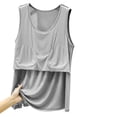 thumbnail image 4 of Besolor Womens Pajama Tank Tops Front Pleated Crewneck Sleeveless Shirts Lightweight Casual Loose Comfy Sleepwear Tee Tanks, 4 of 5
