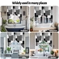 thumbnail image 6 of Swag Curtains Valances for Windows, Black White Grey Color Block Short Kitchen Window Curtains Over Sink, Abstract Modern Geometric Cafe Curtains Panel Set Of 2,Rod Pocket, 36 Inches Length, 6 of 8
