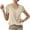 Beige, variant on JSheng Summer Tops for Women V-neck Ladies Casual Solid Color Short Sleeve Comfortable T-Shirt Beige L