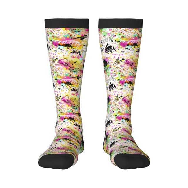 Balery Retro Musical Calcetines novedosos Calcetines deportivos Calcetines hasta la rodilla Calcetines de algodón Calcetines originales y geniales