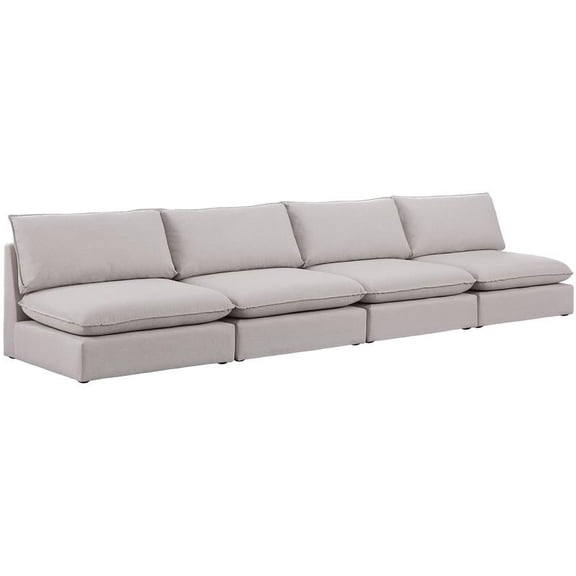 Meridian Furniture Mackenzie Beige Durable Linen Textured Modular Sofa
