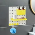 thumbnail image 5 of Hovmgk Hole Board Storage for Living Room & Kitchen, Wall Mounted Shelves without Punching Holes, Versatile Plastic Storage Rack with Adjustable Hooks and Baskets for Home Organization, 5 of 6