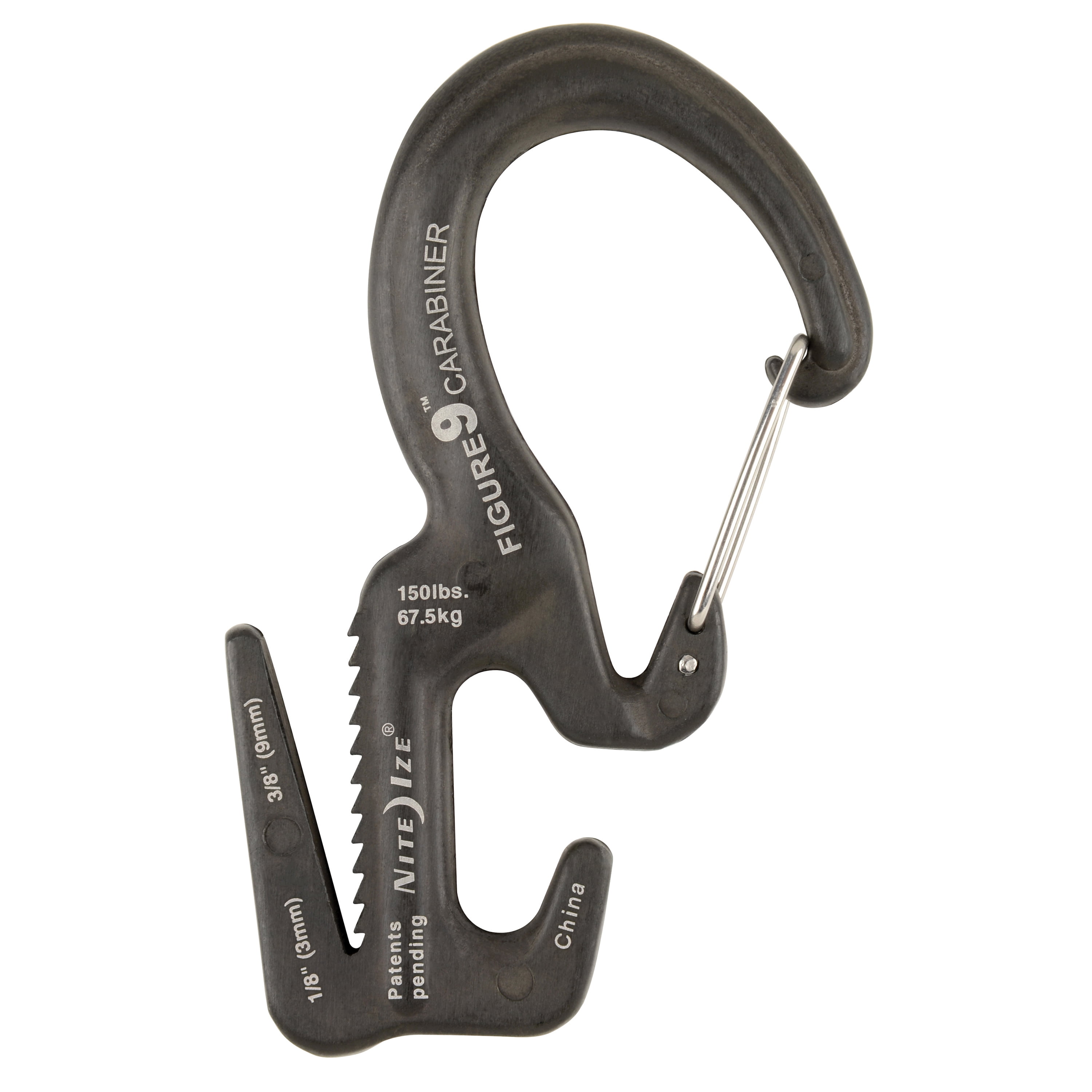 Nite Ize Figure 9® Carabiner Rope Tightener - Aluminum - Large - Black