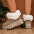 thumbnail image 6 of Gamivast Ankle Boots for Women Winter Slip-On Fuzzy Fleece Lined Warm Snow Booties Fashion Sherpa Collar Platformed Non-Slip Shoes Comfortable Chunky Flat Heel Round Toe for Outdoor Indoor, 6 of 6