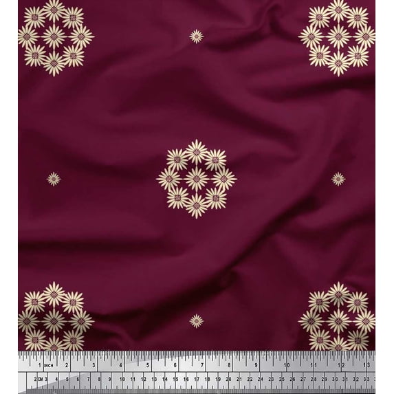 Soimoi Rayon Fabric Artistic Floral Print Fabric by the Yard 42 Inch Wide