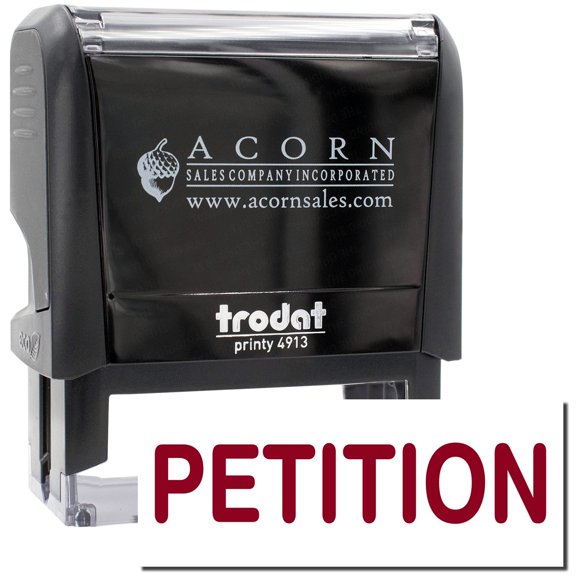 Large Self-Inking Petition Stamp, Trodat Printy 4913, Press and Print Stamping, Impression Size 7/8" x 2-1/4", Up to 10,000 Impressions - Burgundy Ink